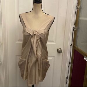 Marni Elegant Beige Sleeveless Top with Bow, S